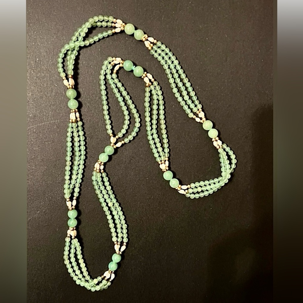 Multi Strand Light Mint Green Translucent, Jade B… - image 3